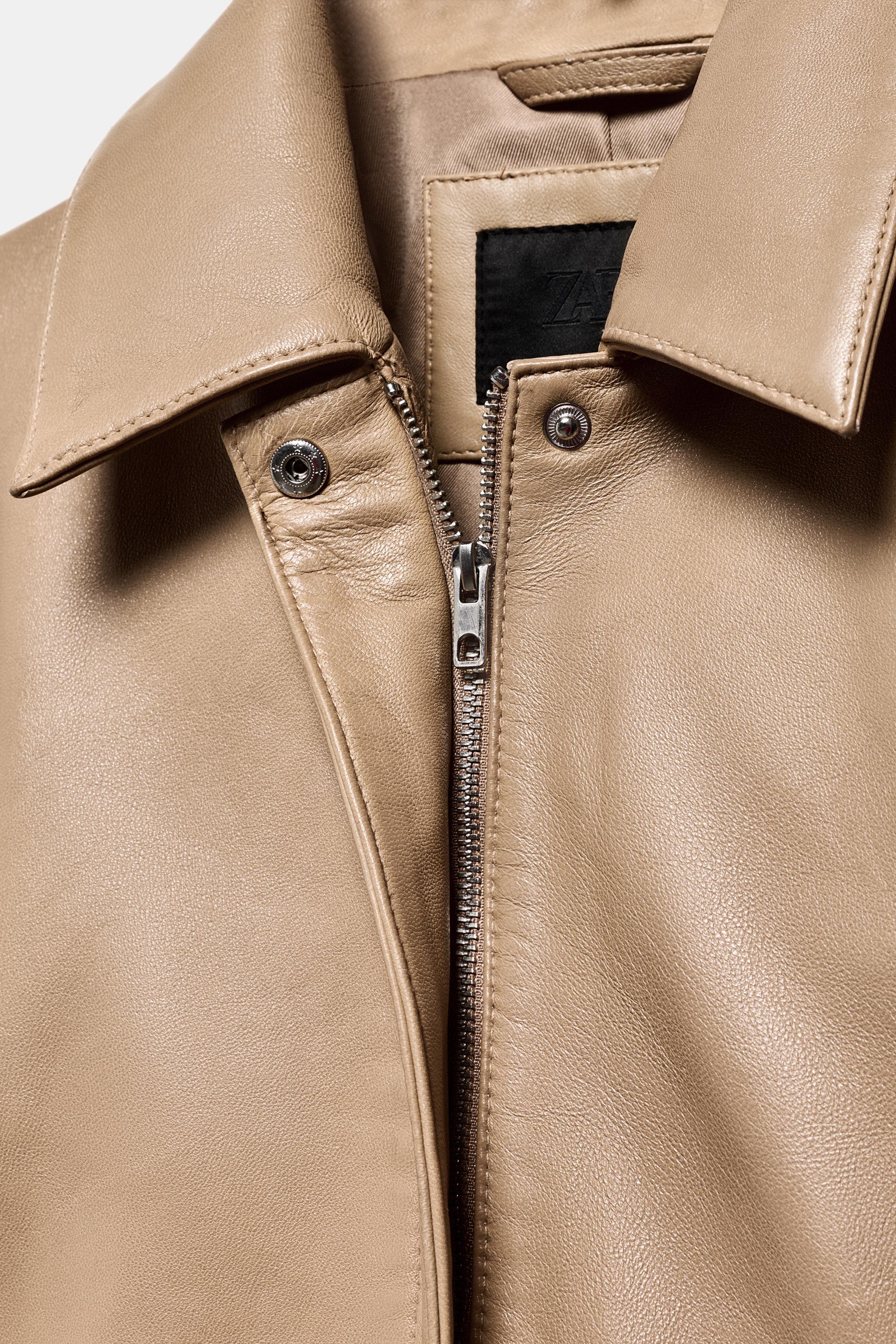 100% LEATHER FITTED BLAZER